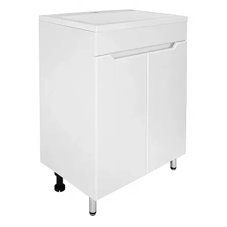 Комплект тумба Loranto Палермо 60Н 595х400х840 напольная, с раковиной Фрея 60, белый (CS00093484)