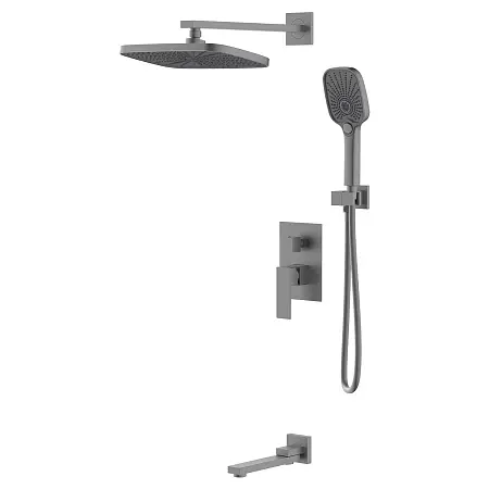  Душевая система Azario Reusa встраиваемая, с изливом, графит (AZ-K7367BN)