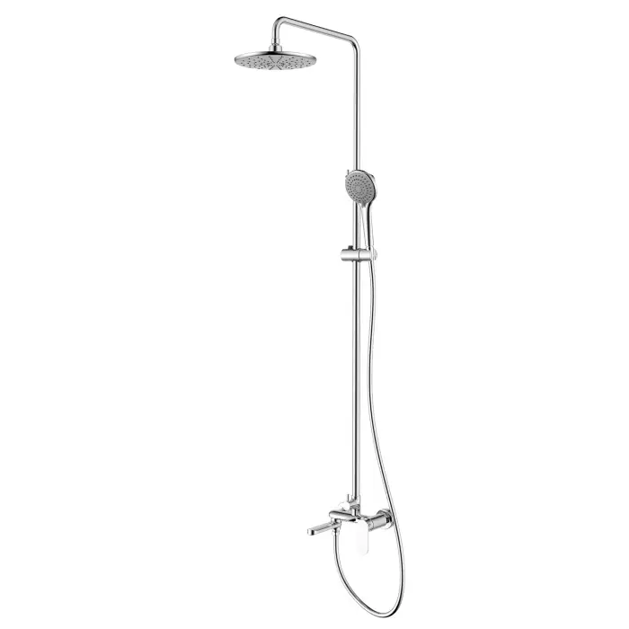 Душевая система Azario Флорида Раунд с круглым тропическим душем, поворотным изливом, хром (AZ-WSA654233C)