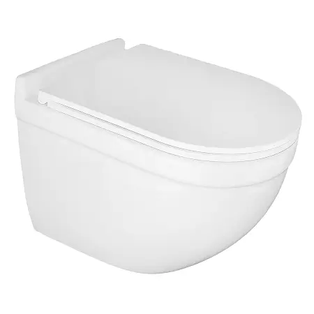 Унитаз подвесной Azario Fora 368х530х410 безободковый, с системой смыва "Скрытое Торнадо", в комплекте с быстросъемным сиденьем микролифт (AZ-0017-UQ3)