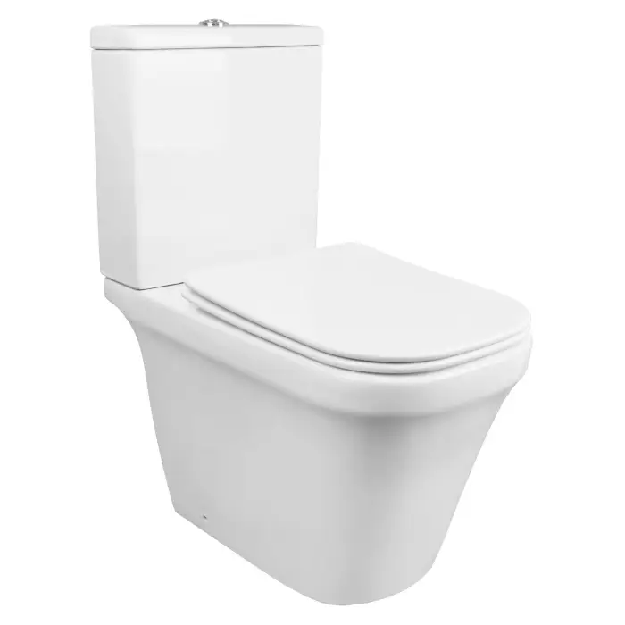 Унитаз-компакт Azario Candy 370х620х780 напольный, безободковый, в комплекте с бачком и сиденьем микролифт (AZ-1503B)