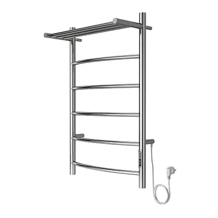 Полотенцесушитель электрический AZARIO VERONA 500/800 5 секций, с полкой, диммер справа, хром (AZ04858P)