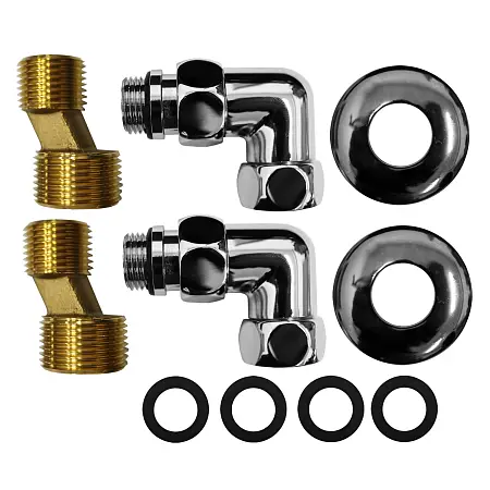 Угловое соединение для полотенцесушителей Azario уголок со сгоном 3/4"х1/2", хром (4670078531650)