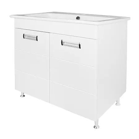 Комплект Тумба Loranto Дина 750х470х725 напольная, с раковиной Элина 75, белый (CS00089899)