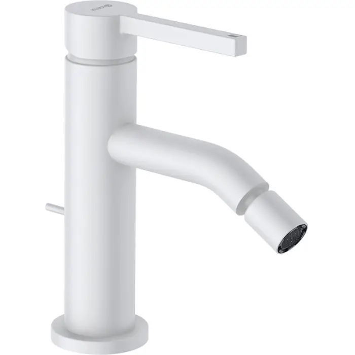 Смеситель для биде Kludi Nova Fonte Pura с донным клапаном, керамический картридж, белый матовый (202165315)