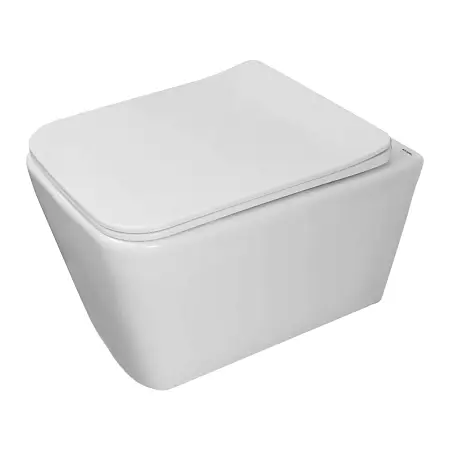 Унитаз подвесной Azario Dezi White 355х515х340 безободковый, слив "скрытое Торнадо", с быстросъемным сиденьем "Микролифт" (AZ-W05-SW)